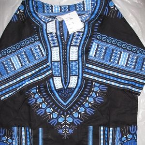 NEW- BLACK, BLUE, WHITE SHIRT TOP SHORT SLEEVES, L, runs SM to Med